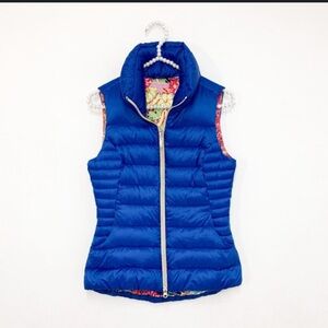 Lilly Pulitzer Allie Packable Down Puffer Vest in Brewster Blue